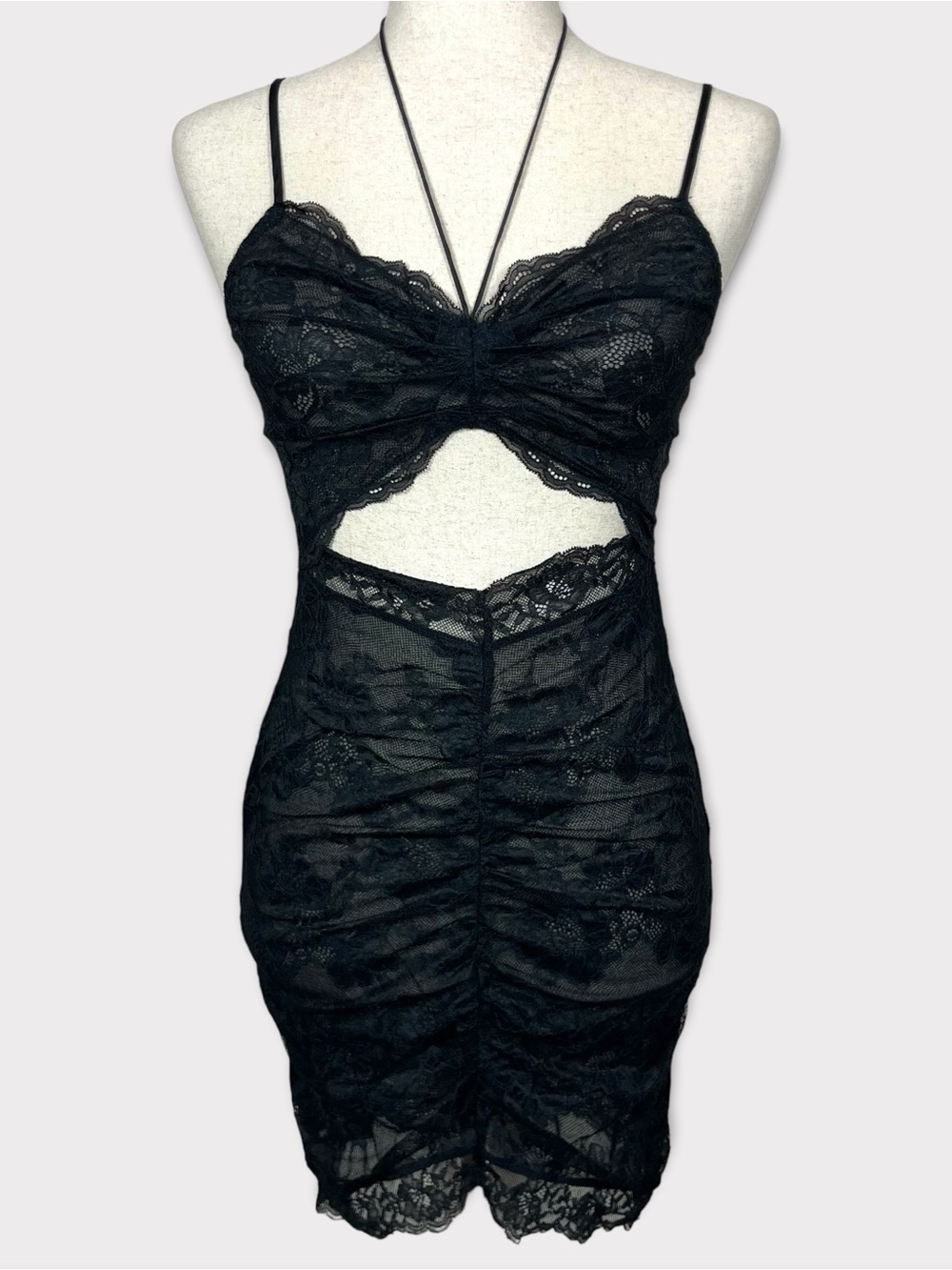 Victorias Secret Halter Lace Sheer Mini Dress Small Lingerie Sexy Fairy Grunge